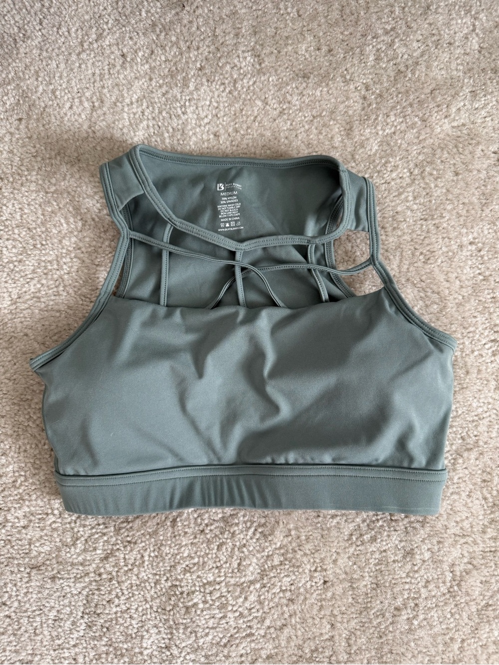 Buffbunny High Neck Sports Bra in Sage Green